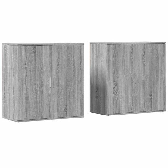 Buffets 2 pcs sonoma gris 79x38x80 cm bois d'ingénierie
