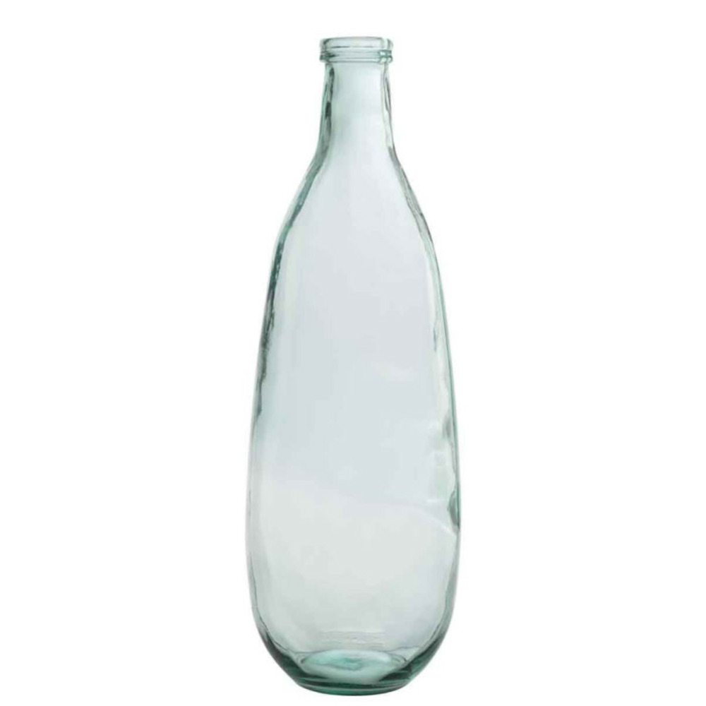Vase design en verre bouteille 75cm transparent