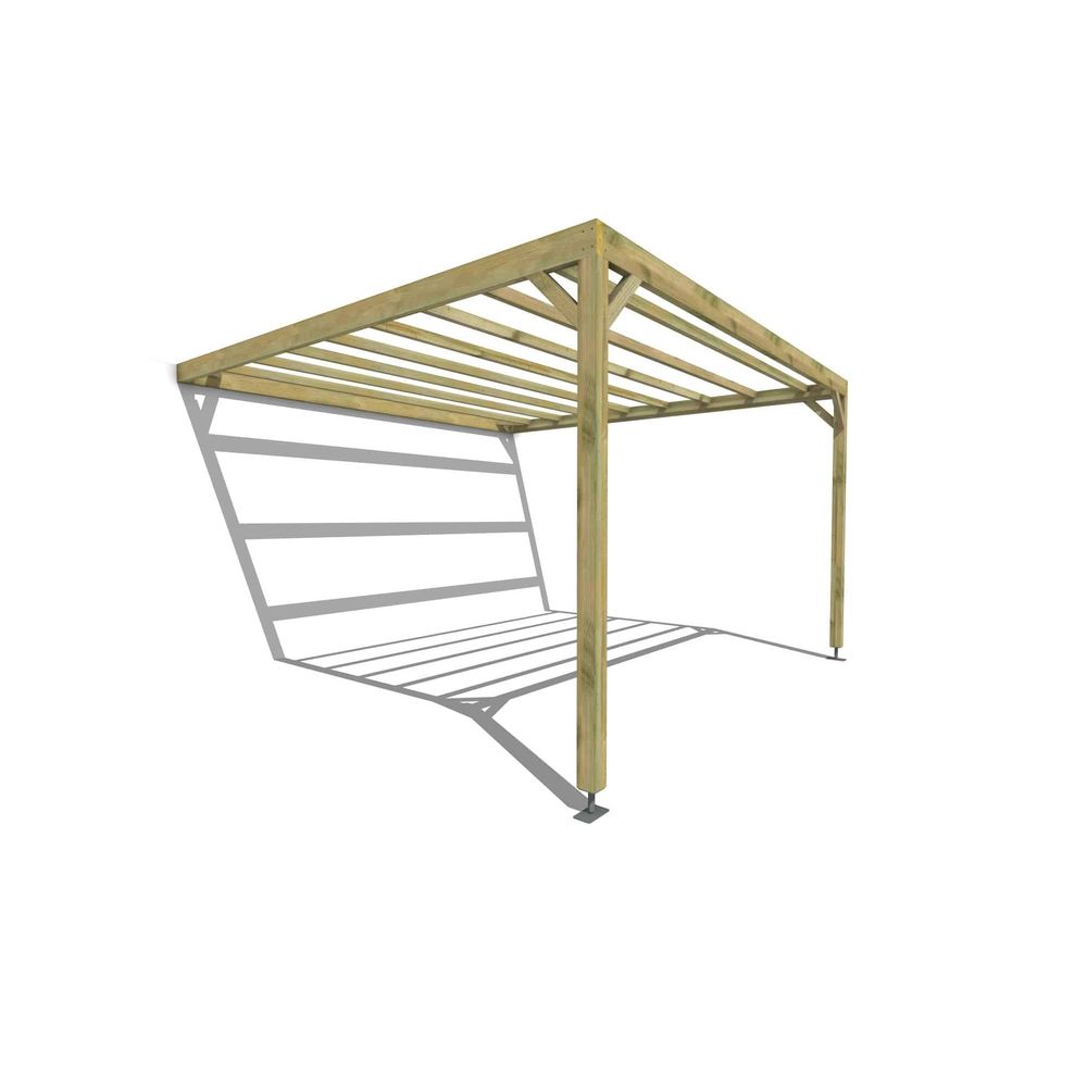 Pergola bois • 4m x 4m • adossée • sens largeur • livraison comprise
