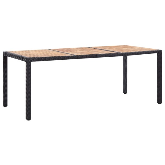 Ensemble à manger d'extérieur 9pcs coussins résine tressée noir