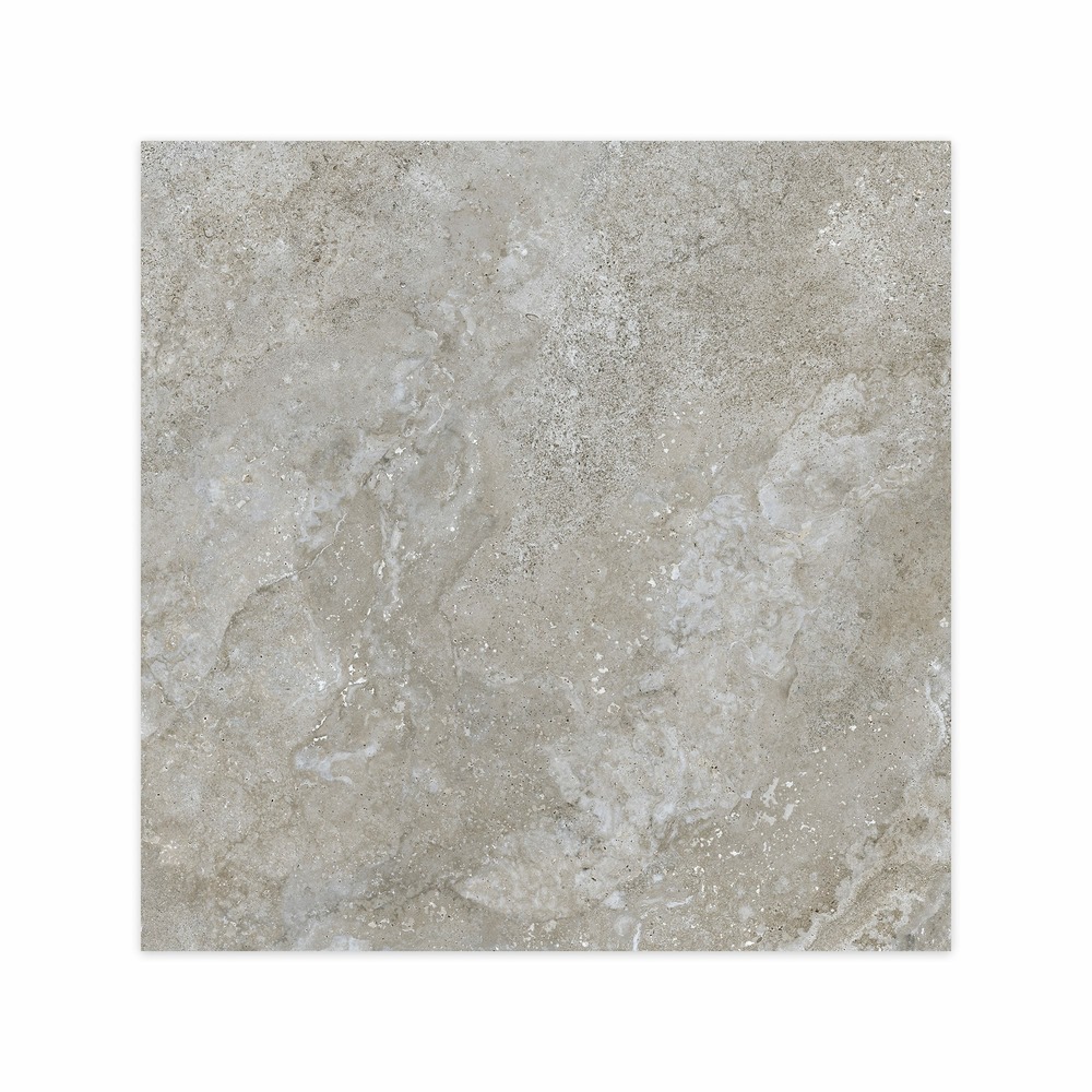 Carrelage effet travertin gris marron 100x100x2 cm castorel - sol extérieur (vendu par carton de 1 m²) - ro'ma carrelage