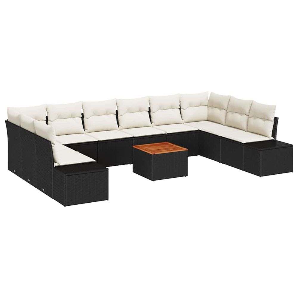 Ensemble de canapé de jardin 11 pc noir et blanc