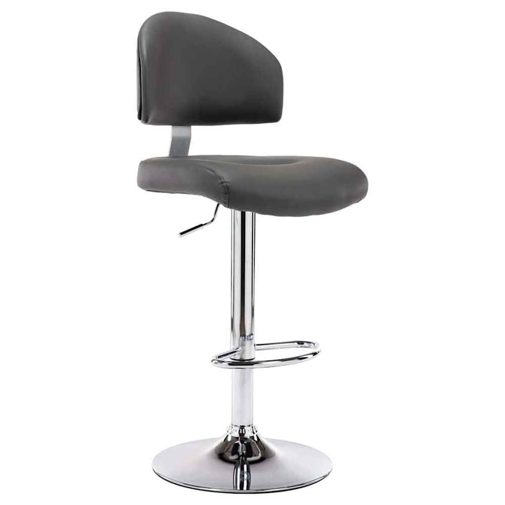 Tabouret de bar gris similicuir