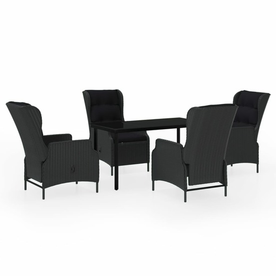 Ensemble à manger de jardin 5 pcs gris foncé