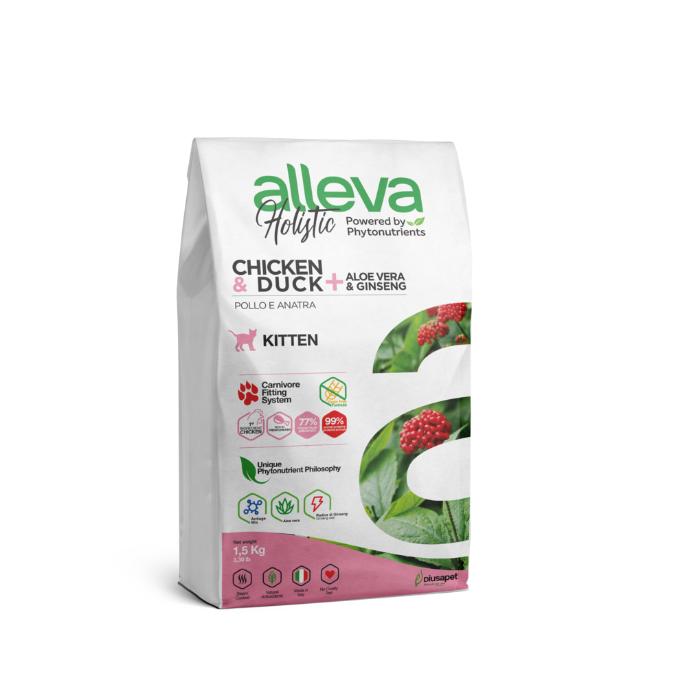 Alleva - croquettes sans céréales poulet & canard pour chaton 1.5kg