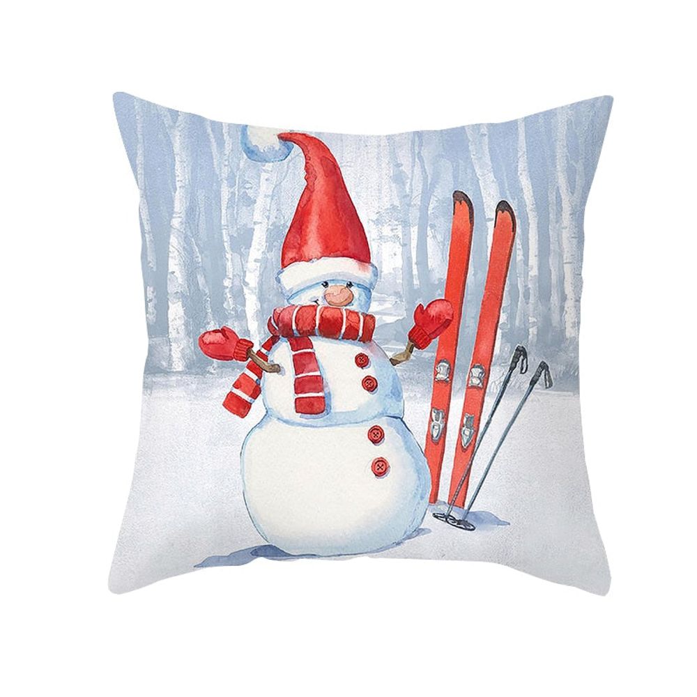 Housse de coussin de noël - bonhomme de neige