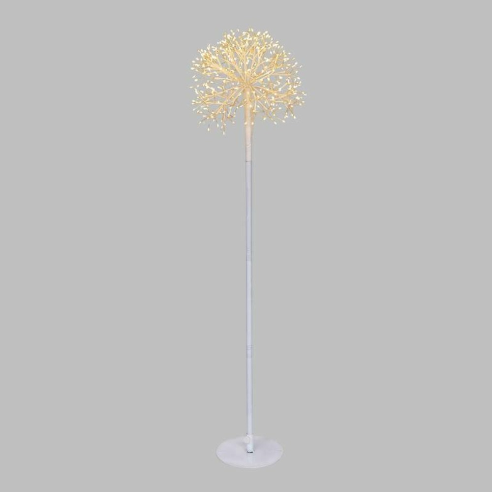 Branche sphère ø30cm avec support h110cm métal blanc 384 micro led blanc chaud ip44 avec transformateur