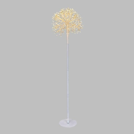 Branche sphère ø30cm avec support h110cm métal blanc 384 micro led blanc chaud ip44 avec transformateur