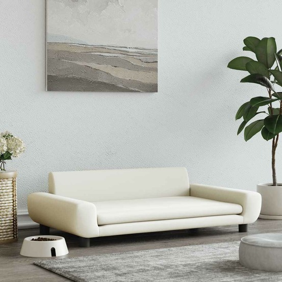 Lit pour chien crème 100x54x33 cm velours