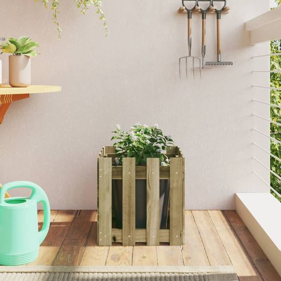 Jardinière carrée pin traité autoclave pour extérieur 40x40x40 cm
