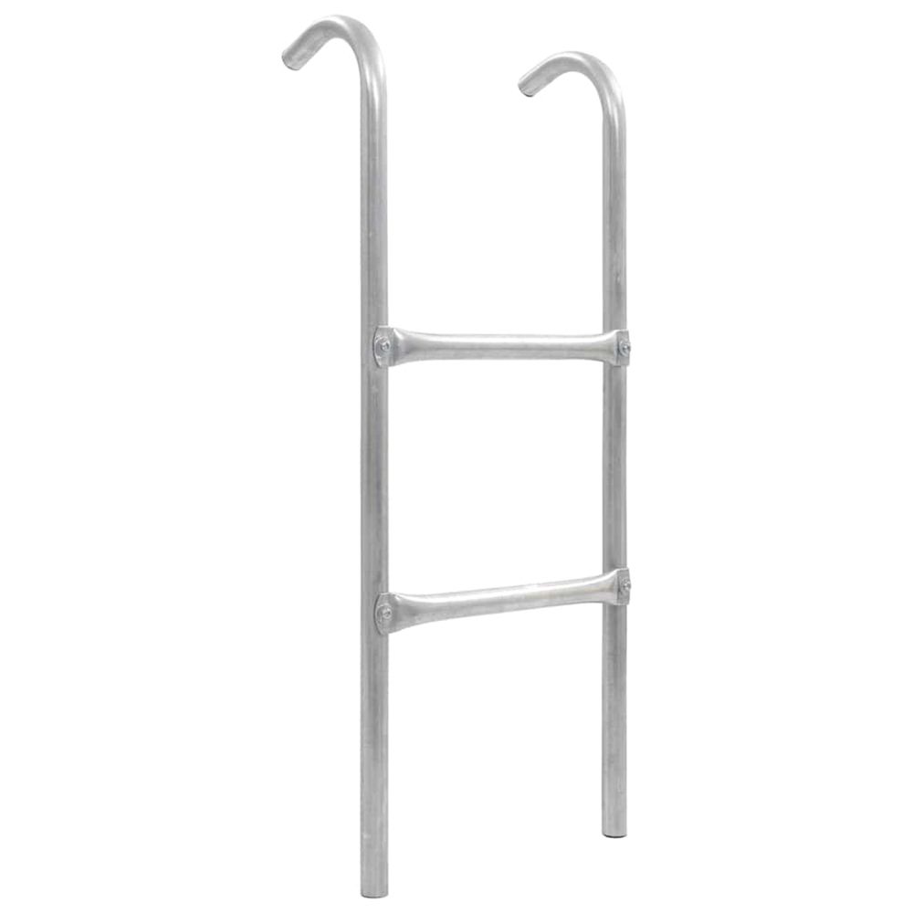 Échelle de trampoline à 2 marches acier argenté 72 cm (convient pour une hauteur de 65 cm)