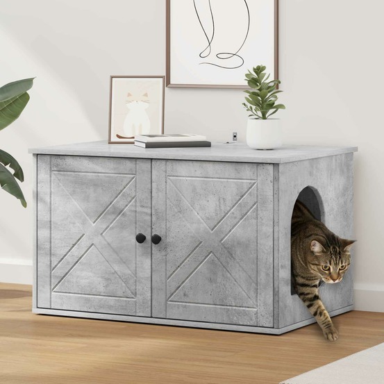 Maison pour chat béton 85 x 55 x 50 cm bois d'ingénierie