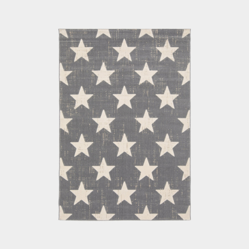 Tapis chambre d'enfant - star vintage - gris foncé - 120 x 170 cm