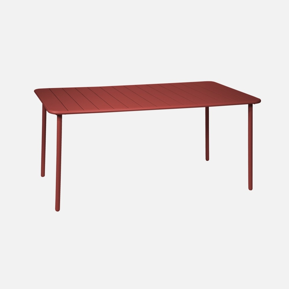 Table de jardin métal 6-8 places, amelia 160x90xh72.5cm