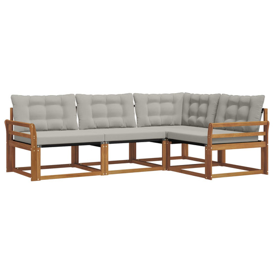 Ensemble de canapés d'extérieur 4 pcs gris naturel et clair