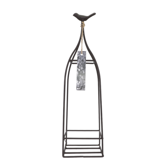 Jardinière extérieure pot fleurs jardin métal gris 10x10x37cm