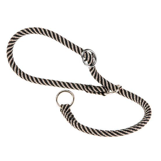 Collier semi-étranglé pour chiens sport extreme cs8/35, longe en nylon robuste, ajustable, marron-noir