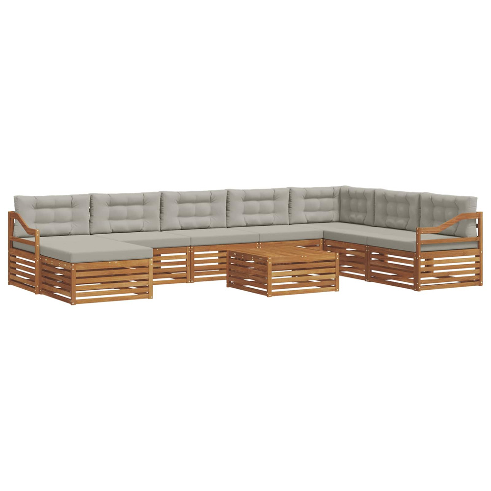 Ensembles de canapés avec coussin 9 pcs gris naturel et clair