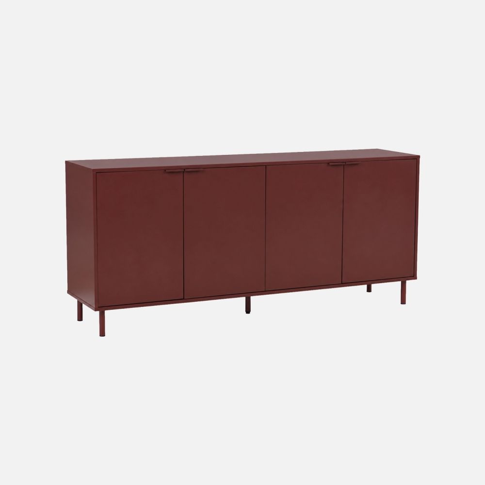Buffet décor bois et métal 4 portes 160cm - ellie