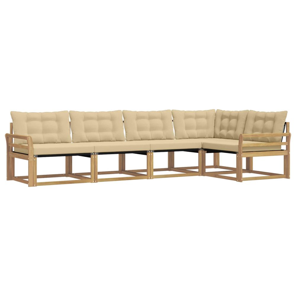 Ensemble de canapés d'extérieur 5 pc blanc et beige