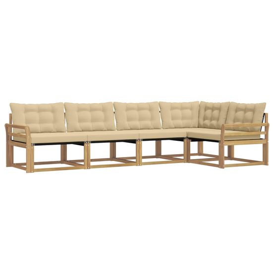 Ensemble de canapés d'extérieur 5 pc blanc et beige