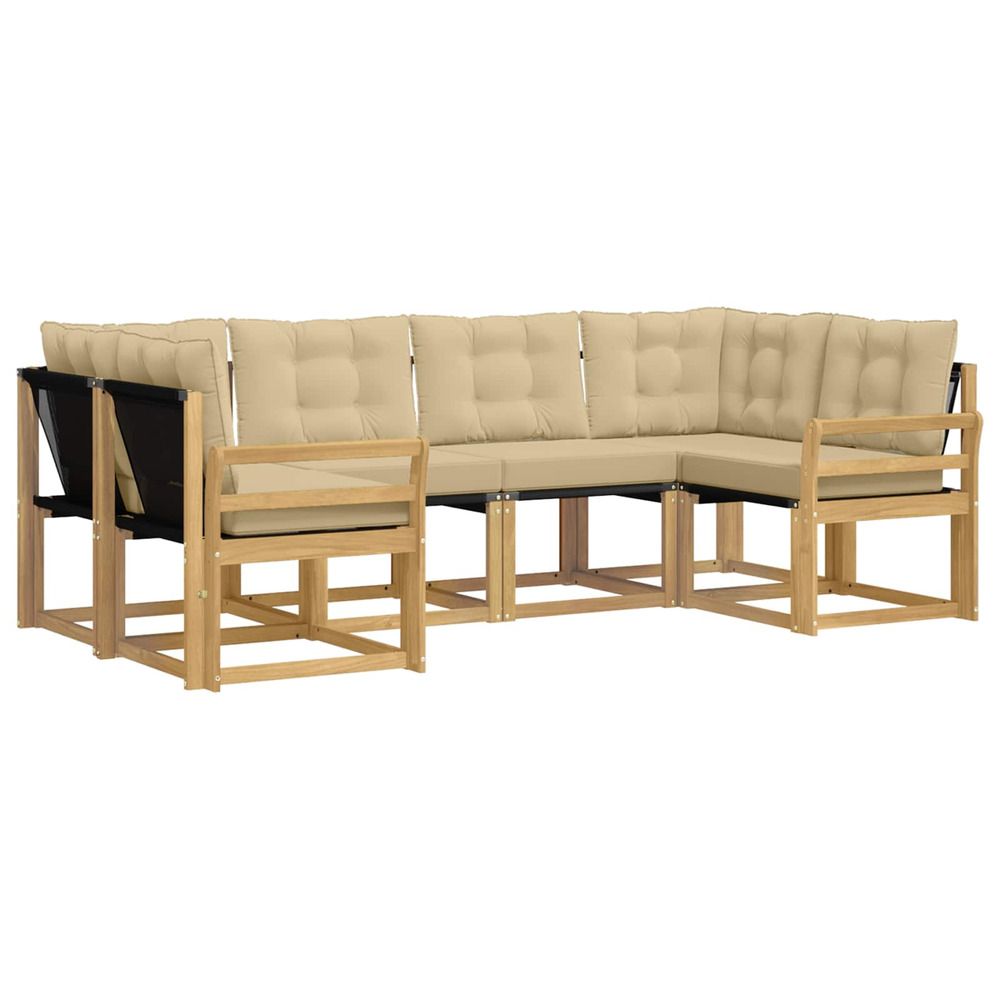 Ensemble de canapés d'extérieur 6 pc blanc et beige