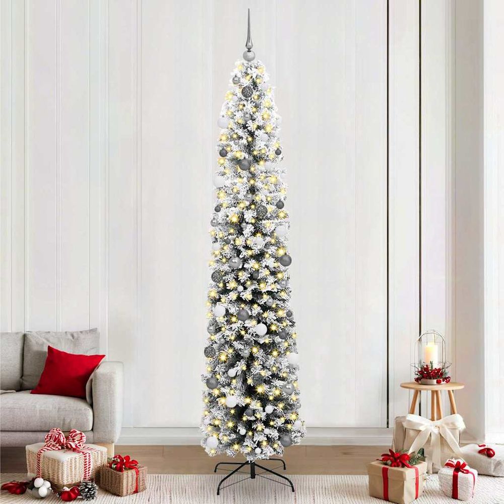 Décoration de noël complète : sapin artificiel 240cm, 300 led et 120 boules incluses