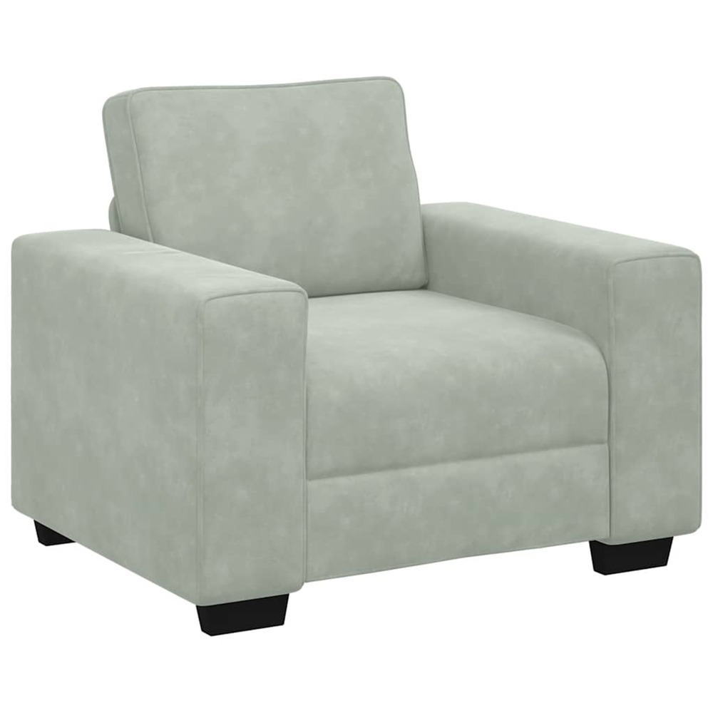 Fauteuil gris clair 100x77x82 cm velours