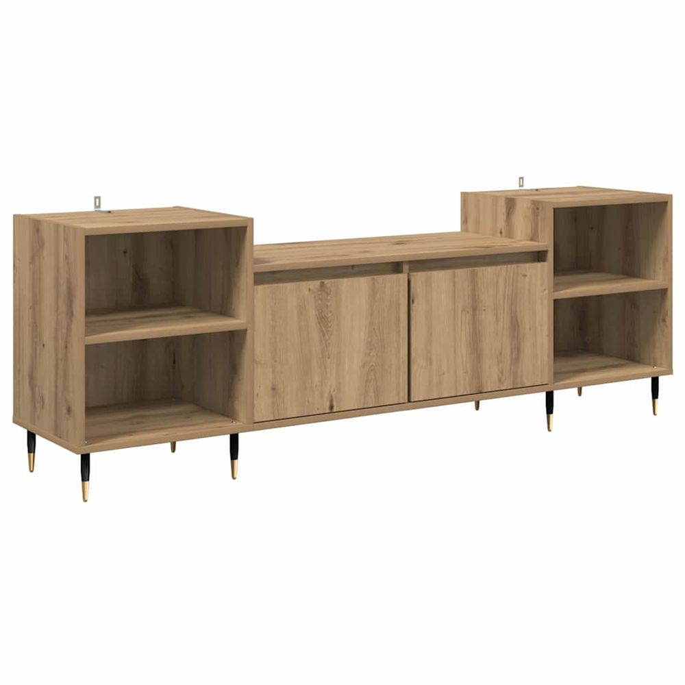 Meuble tv 160 x 35 x 55 cm chêne artisanal bois d'ingénierie