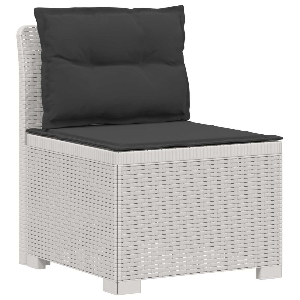 Canapé de jardin 1 place avec coussins look rotin pp blanc
