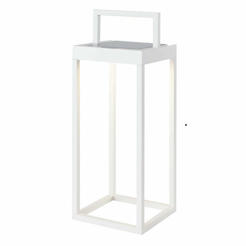 Lanterne solaire chic hydra blanc aluminium h34cm