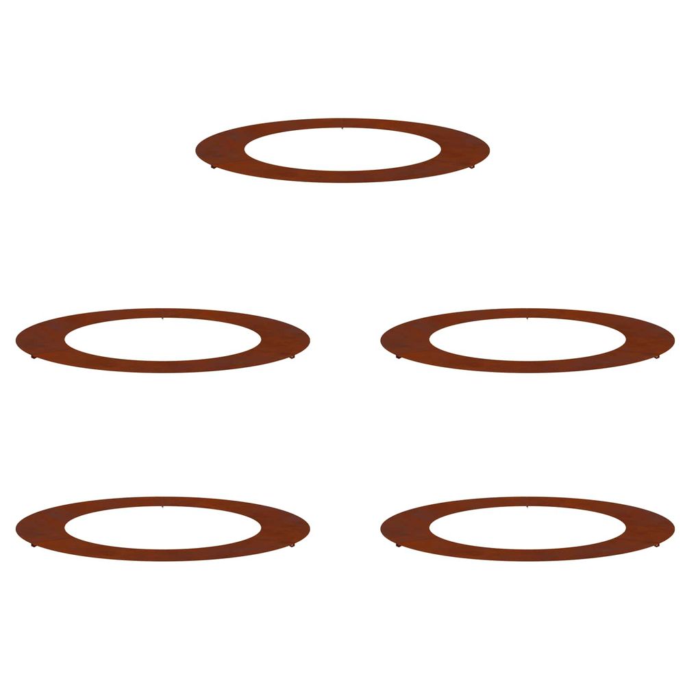 Adapté pour anneaux d'arbre plats 5 pc rouillé ø60/90 cm