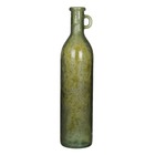 Mica decorations - vase bouteille en verre recyclé avec piognée vert foncé h75