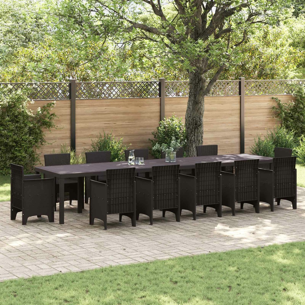 Table de jardin marron 400 x 100 x 73 cm polyrotin