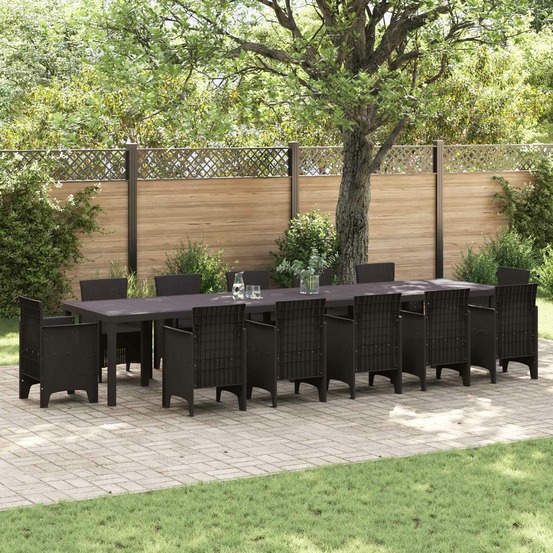 Table de jardin marron 400 x 100 x 73 cm polyrotin