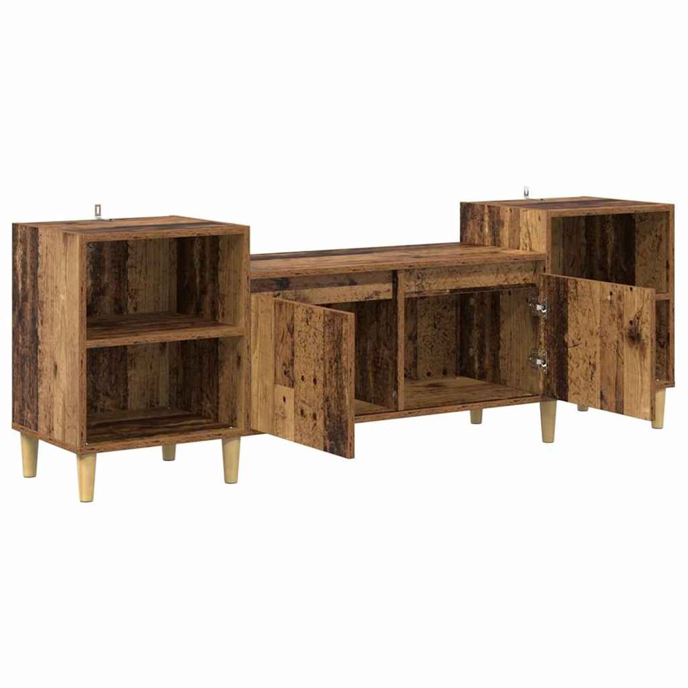 Meuble tv 160 x 35 x 55 cm bois ancien bois d'ingénierie