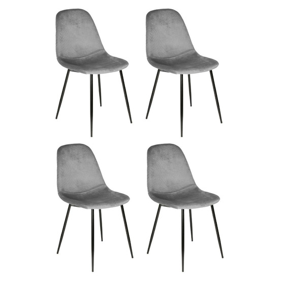 Lot de 4 chaises velours