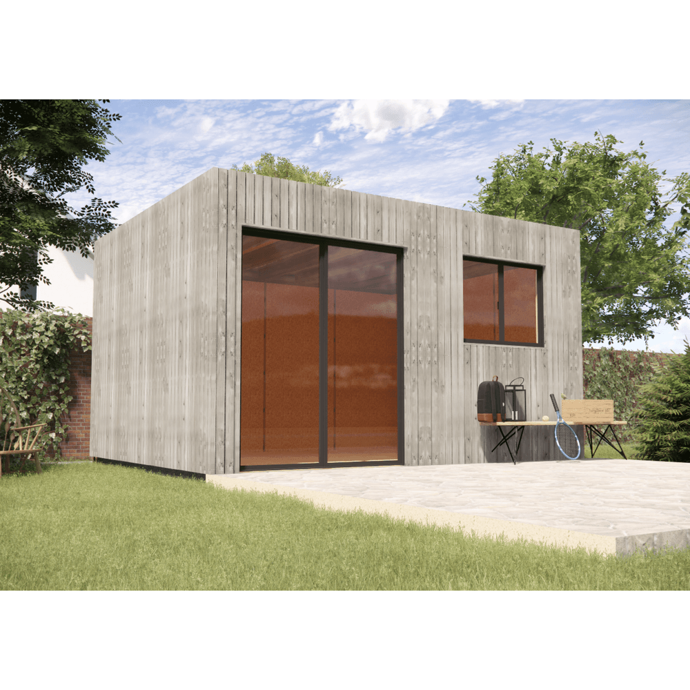 Studio de jardin bien isolé en bois 4,4 x 3,5 x 2,7 m / isolation re2020 avec plancher isolé