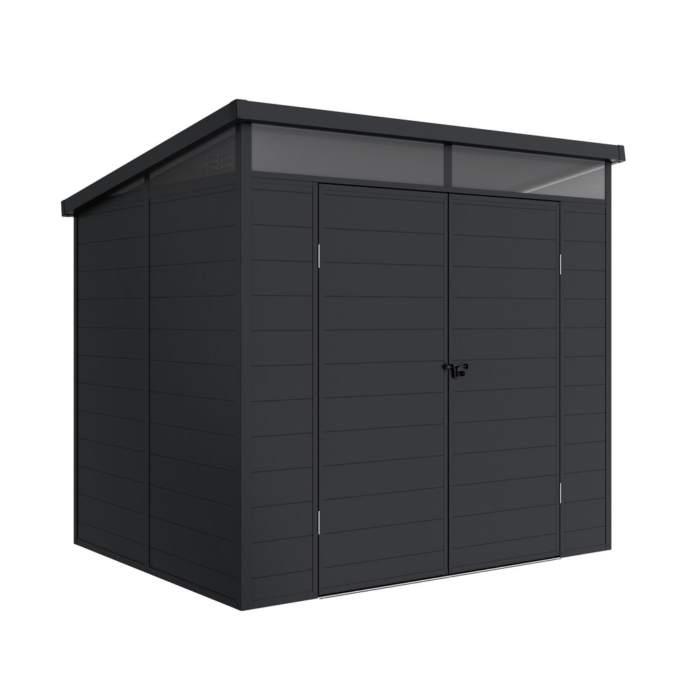 Abri résine terra 4,57m² - 181x143x204cm - abri de jardin extérieur - porte avec charnières - tragaluz pour lumière naturelle