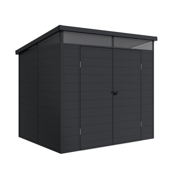 Abri résine terra 4,57m² - 181x143x204cm - abri de jardin extérieur - porte avec charnières - tragaluz pour lumière naturelle