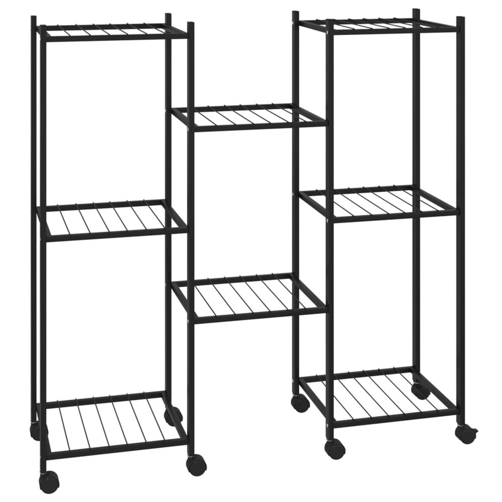 Jardinière d'extérieur avec roues 83x25x83,5 cm noir fer