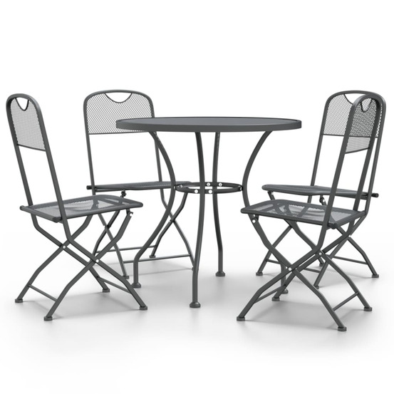 Ensemble à manger de jardin 5 pcs maille métal anthracite