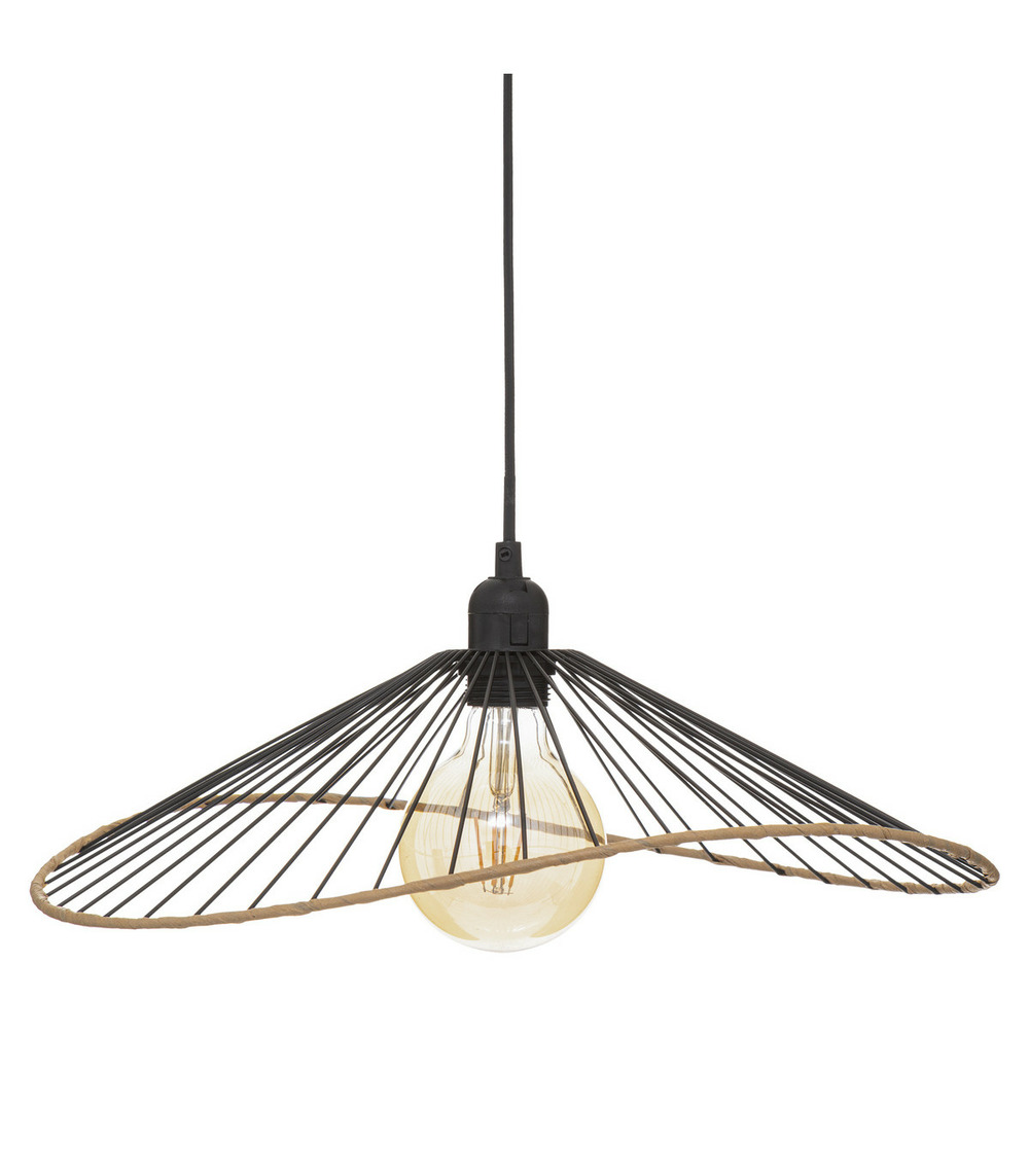 Luminaire suspension en métal noir d 45 cm
