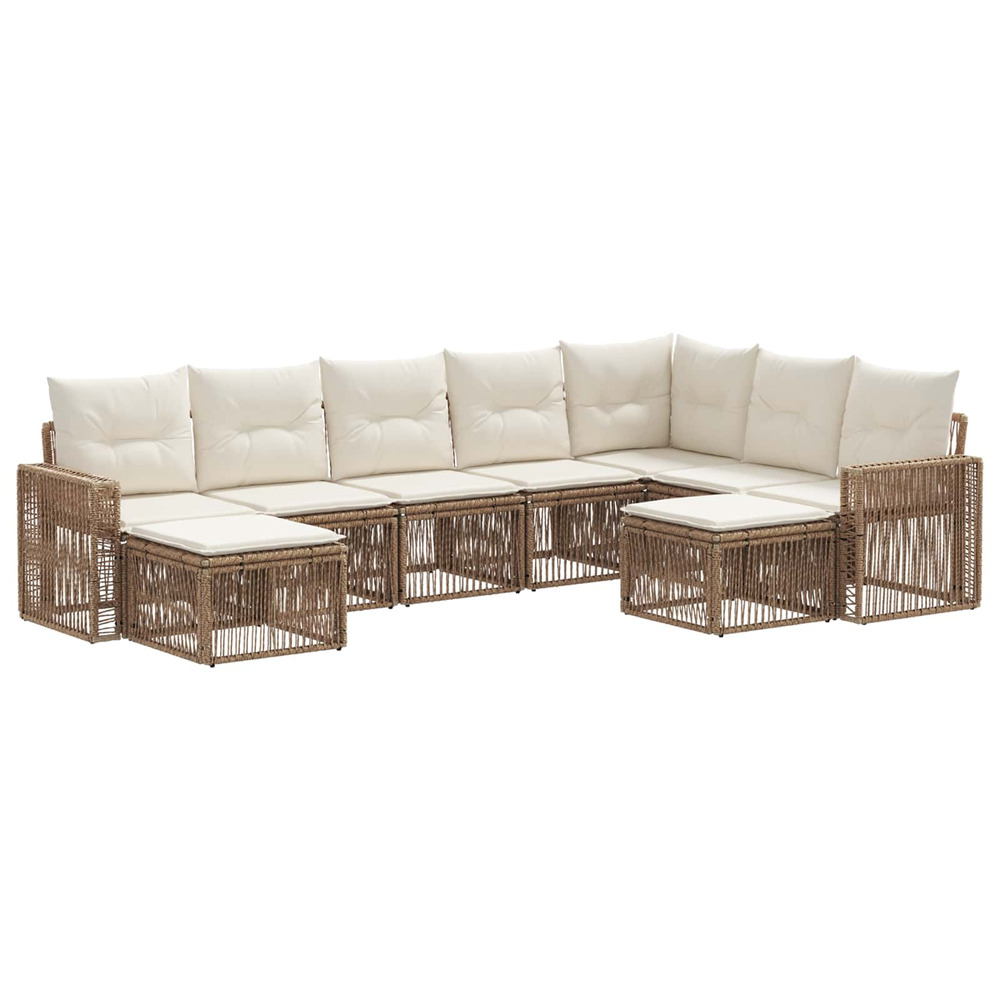 Ensemble de canapé de jardin 9 pcs beige et blanc crème