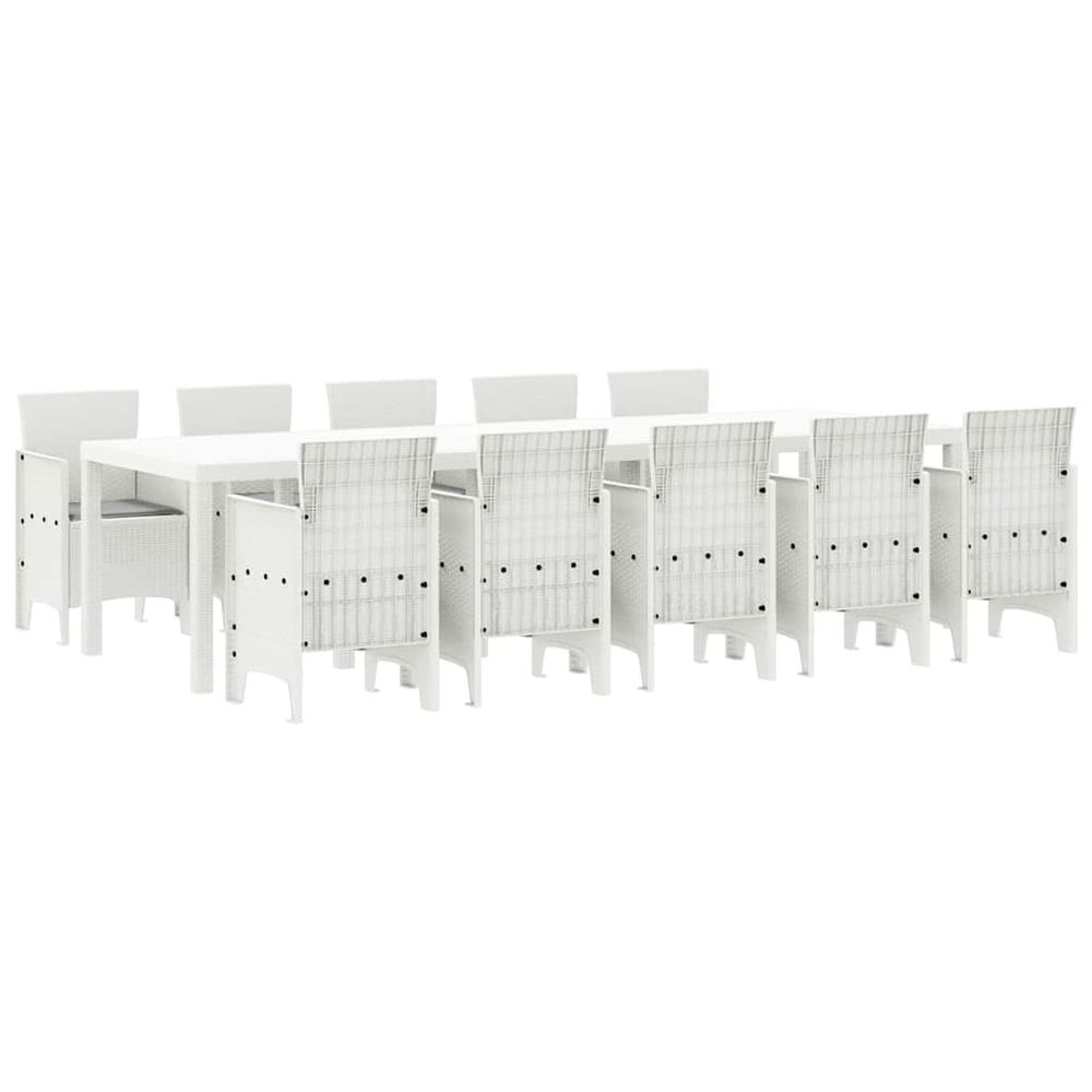 Ensemble de salle à manger pour jardin 11 pc rotin et polyester