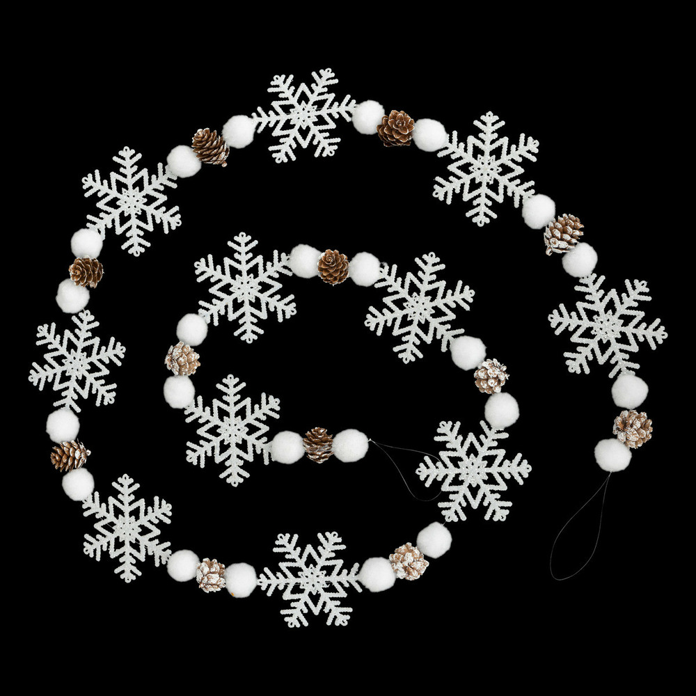 Guirlande de noël flocons avec déco l 180 cm