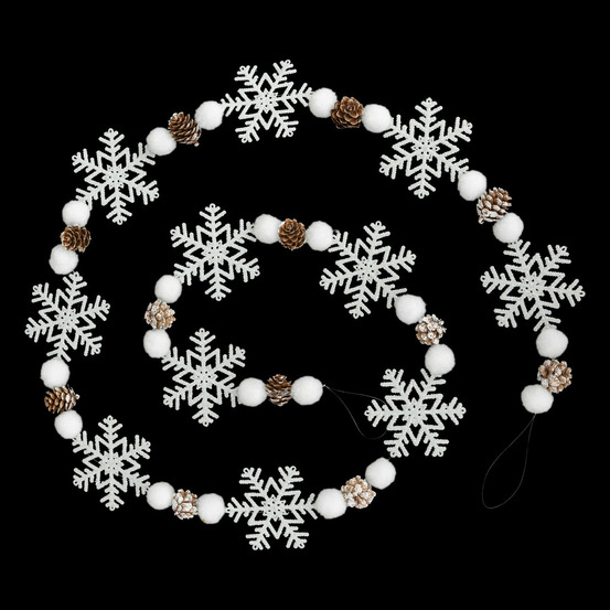 Guirlande de noël flocons avec déco l 180 cm