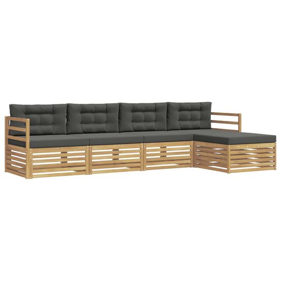 Ensemble de canapés d'extérieur 5 pc blanc et anthracite