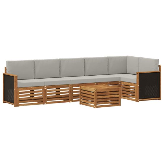 Ensemble de canapés d'extérieur 6 pc naturel et gris clair