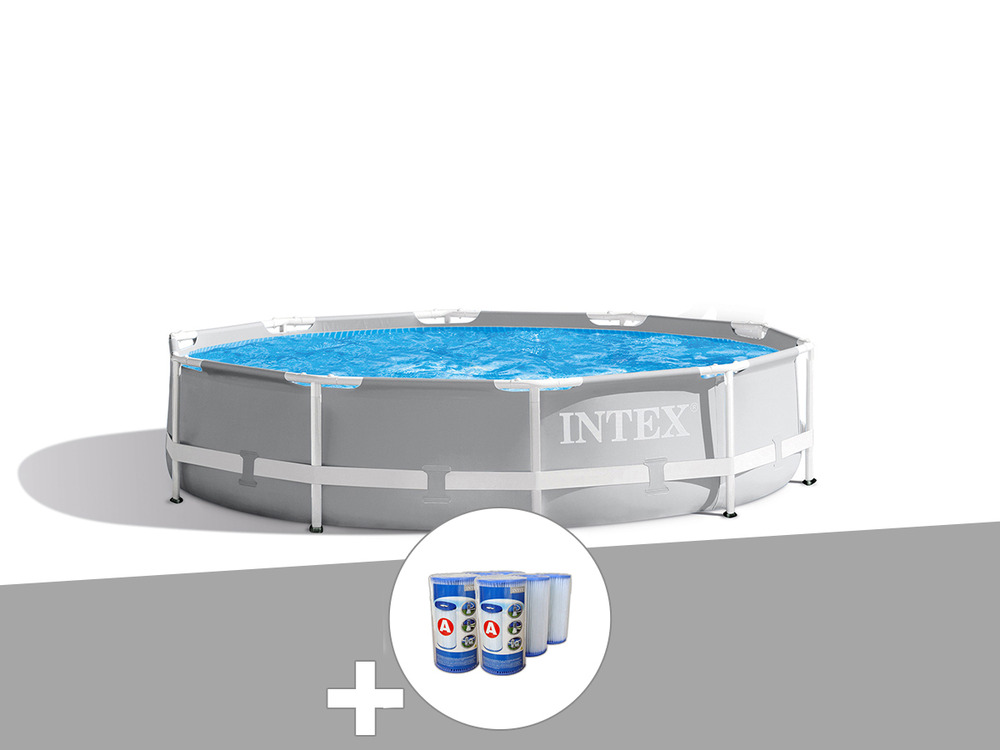 Kit piscine tubulaire prism frame ronde 3,66 x 0,76 m + 6 cartouches de filtrat